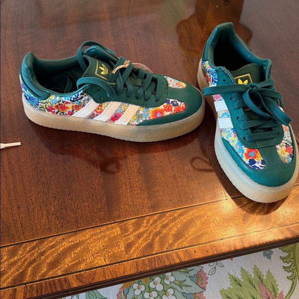 Adidas Multicolor Floral Sneakers with Green Trim size US 5